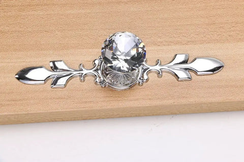 Crystal Glass Diamond Cabinet Knobs With Plates And Screws Set Of 5 For Drawers Dresser Cupboards Sparkling Drawer Pulls