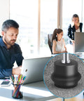 Game Changing Office Chair Bell Glide Casters Set Of Five Heavy Duty Fixed Feet Wheels Up To 1000 Pounds Drop Dead Silent Floor Savers For Desk Setup No Sweat Rolling mounted on a carpeted floor.