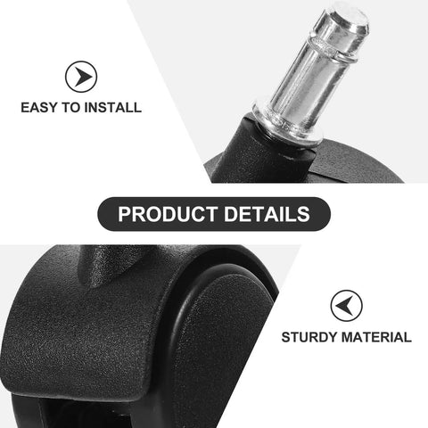 Solid 8 Pack 1.5 Inch Stem Swivel Casters Featuring Strong Locking Brakes For Silky Smooth Roll On Heavy Duty Trash Cans And Utility Carts close-up showcasing sturdy attachment and durable material.