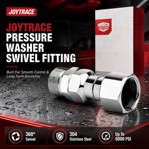 Pro Grade M22 14mm Pressure Washer Swivel Fittings 2 Pack Universal Hose And Gun Connection 304 Stainless Steel Heavy Duty Industrial Strength 5000 PSI Cold Forged Salt Spray Tested, 360° swivel fitting