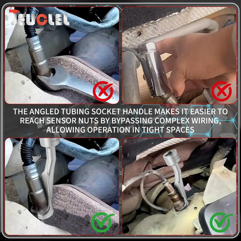 19mm One Half Inch Common Rail Fuel Line Nut Socket in use on Mercedes diesel engine in tight spaces.