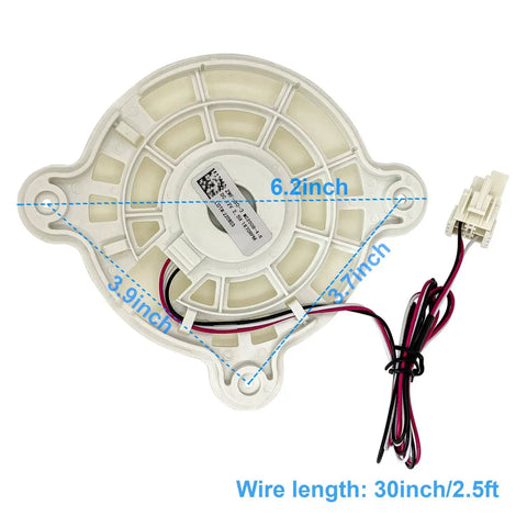 Back view of DC 12V Refrigerator Evaporator Fan Motor Replacement Part For Freezer And Fresh Food Cooling Quiet DIY Friendly 1870 RPM 2.5W 0.12A Durable OEM Style