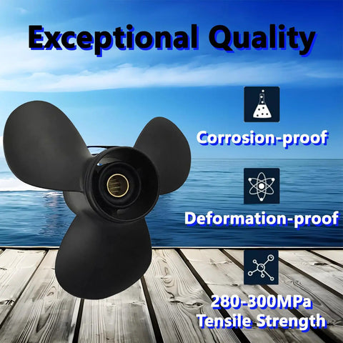 Aluminum Outboard Boat Propeller For Tohatsu 35 To 50HP Right Hand 11.1 Inch Diameter 14 Inch Pitch 13 Spline 3T5B645290 Compatible With 35 40 50HP Motors