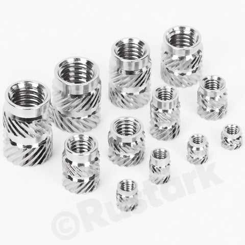 101 Piece M2 To M6 Heat Set Threaded Inserts Kit With Tweezers For Plastic And 3D Printing, 303 Stainless Steel Female Thread Inserts In 12 Sizes, Knurled Nuts For Stronger, DIY Maker Projects