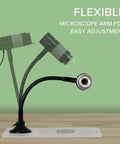250x USB Digital Microscope With Flexible Arm Stand, 2MP Micro Camera, Handheld USB And USB C, Compatible With Windows Mac ChromeOS Linux Android iPad, Ideal For Electronics Soldering And Coin Microinspections. Flexible arm microscope on stand
