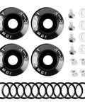 JDM Black Bumper Quick Release Fasteners Kit With Rubber Bands O Rings And Washers Universal Fit For Car Bumpers And Engine Hatches