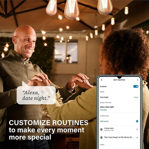 Smart Edison Bulbs 4 Pack With Alexa Auto Pairing Vintage ST19 LED Bulbs 2000K Warm White 60 Watt Equivalent E26 Base Bluetooth