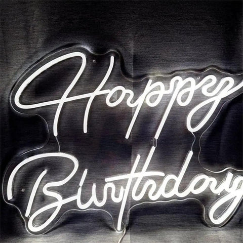 Neon LED Birthday Sign USB Powered Acrylic Wall Light For Party Vibes Teen Kids Bedroom Living Room