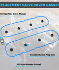 Valve Cover Gasket Set For GM V8 Engines 4.8L 5.3L 6.0L 6.2L Compatible With Chevy Silverado Suburban Tahoe Trailblazer GMC Sierra Yukon Envoy Cadillac Escalade Oil Leak Fix Replacement, OE rubber gasket with spark plug seals