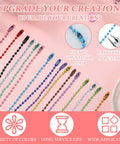 Colorful ball chains with buckles from 400 Pcs Ball Bead Chain Set With 3.94 Inch Dog Tag Chains Includes 100 Silver Replacement Buckles For Jewelry Making And DIY Crafts, Multicolor Ball Chains With Storage Box, Perfect For Craft Projects.