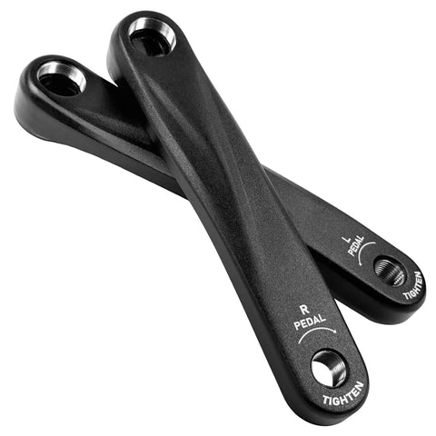 Bike Crank Arm 170mm Square Hole For Electric Bicycles Forged Alloy 6061 High Strength And Durable Mid Drive Motor Compatible Black Finish Pair Ready For Upgrades, labeled left and right