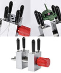 Aluminum Four Post Clamp Tool For Fine Assembly And Small Part Positioning, Handy Portable Manual Repair Fixture For Detail Work, mounted on workbench