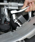 Socket Accessory Kit Ten Piece Chrome Vanadium Extension And Universal Joint Set installed in engine bay