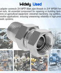 Swivel Adapter 3/4 Inch NPTF Male To 3/4 Inch NPSM Female, 360 Degree Swivel For Quick, Easy Install In Tight Spots, Prevents Hose Kinking And Keeps Hydraulic Lines Flowing, carbon steel hydraulic fitting