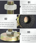 Tough As Nails Heavy Duty Adjustable Furniture Leveling Feet with Non Slip Rubber Cups, featuring galvanized screw and PVC pad.