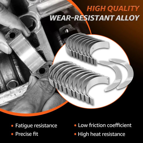 Main And Rod Bearing Set Replacement For Hyundai And Kia 2.0L 2.4L GDI Turbo Engines Fit Hyundai Sonata Optima Sorento Sportage Santa Fe Tucson 2006 2018 With Precise Fit And Standard Clearance For Reliable Performance 21020 2G020 23060 2G020 showing metal bearings and installation