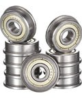 HiPicco F693ZZ flanged ball bearing, 3x8x4 mm, chrome steel, double metal shielded, pre-lubricated, 10 pcs