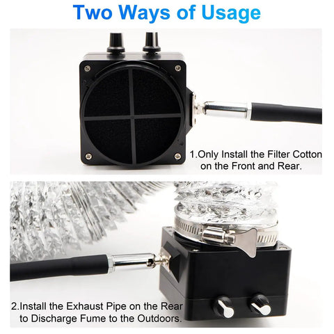 Pro Grade Solder Fume Extractor Two Usage Methods with Filter Cotton and Exhaust Pipe