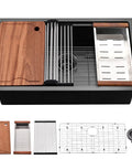 Undermount Bar Sink 15x19 In 16 Gauge Stainless Steel, Single Bowl For RV And Outdoor Kitchens with included accessories