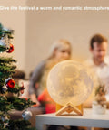 Dope Moon Lamp Night Light With Time Settings And Stand 3D Printed LED Moon 16 Color Modes for cozy holiday atmosphere by tree