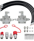 Two Pack 3 Way Hydraulic Diverter Valve Kit For 1 To 2 Ton Mini Excavators With 31 Inch Hoses Quick Connectors and M14 Attachments