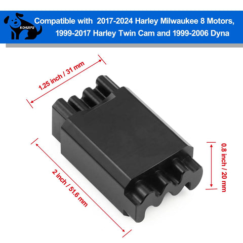 Double-headed cam locking tool, black plastic body with four cam-pin posts
