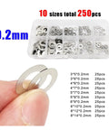 250 Pcs Ultra Thin Flat Washer Kit Adjustable Shim Set 0.1mm 0.2mm 0.3mm 304 Stainless Steel A2 For Precision Metalworking DIY Projects And Automotive And Machinery Assembly, 0.2mm washers in case