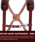 Bridle Leather Work Suspenders Built To Last Fully Adjustable And Made In USA Heavy Duty Spring Clips Snap On And Off Your Belt