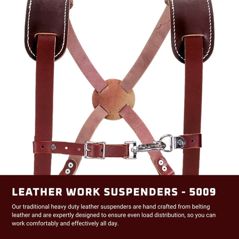 Bridle Leather Work Suspenders Built To Last Fully Adjustable And Made In USA Heavy Duty Spring Clips Snap On And Off Your Belt