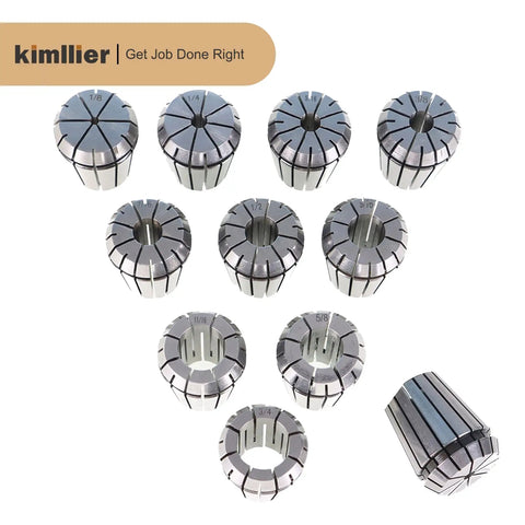 ER32 MT3 Spring Collet Chuck Holder Set with eleven collets ranging from one eighth to three quarters inch and wrench for CNC machinery