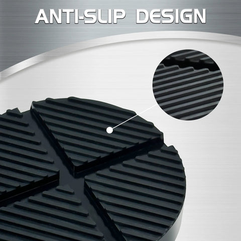 TONDA floor jack rubber pad, black ridged surface, close-up view, 1 pack