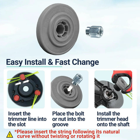 Universal Weed Eater Head Replacement With Easy Load Trimmer Line For Echo Ego DeWalt Stihl And Husqvarna with installation steps