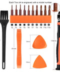 10 In 1 Interchangeable Magnetic Torx Screwdriver Set with magnetic handle, 10 bits T2-T15, spudger, cleaning brush, triangular spudger