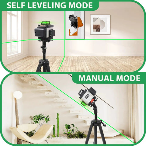 Green Laser Level Pro Grade Kit With Tripod And Accessories, 16 Line 360 Self Leveling Laser System For Construction And Home Renovation