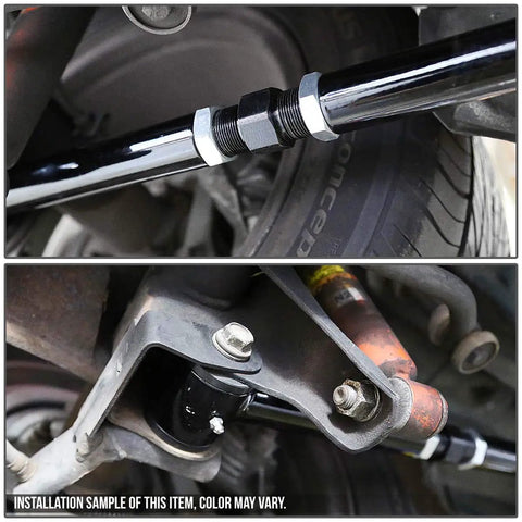 Beefy Blue Adjustable Panhard Track Bar And Lower Control Arm Kit For Fbody Camaro Firebird showing installation details with bearings.