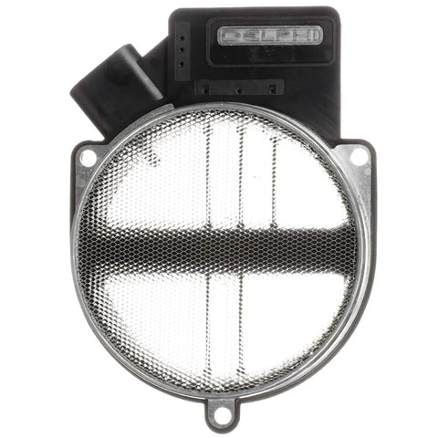 Mass Air Flow Sensor MAF For Vehicle Specific Fitment with mesh screen, plug and play for accurate air intake readings; front view.