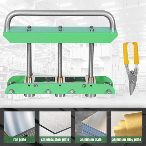 Heavy Duty Sheet Metal Bender Station For 0 To 90 Degree Bends with green handle and metal plates