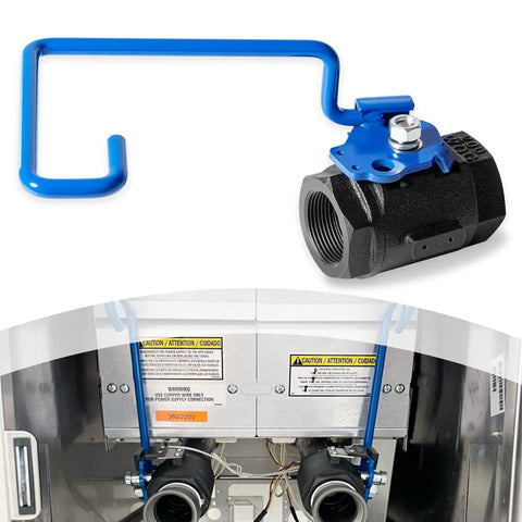 Right Hand Ball Valve One And One Quarter Inch With Nine Inch Hook Lever Rod For Fryers SG14 SG14R SG18 SG18F SGM24 SG34 1824 SSH55 SSH75 And More Pro Grade Heavy Duty Nonlocking Design For Durable Commercial Kitchen Use
