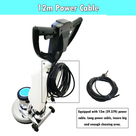 18 Inch Floor Scrubber Buffer Industrial Polisher For Commercial Use With 175 RPM 110V Heavy Duty Workhorse With Long 39 Ft Power Cord For Tile And Concrete Floors
