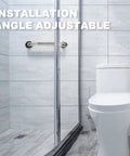 Two Pack 12 Inch Anti Slip Bathroom Grab Bar Set Stainless Steel Shower Handle Knurled Safety Rail in modern bathroom