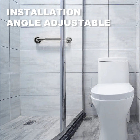 Two Pack 12 Inch Anti Slip Bathroom Grab Bar Set Stainless Steel Shower Handle Knurled Safety Rail in modern bathroom