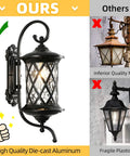 Large Outdoor Wall Lanterns 24 Inch Dope Old School Retro Coach Light Style Waterproof Aluminum With Water Glass Exterior Lighting