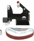 Heavy Duty Angle Grinder Belt Sander Adapter With M14 Spindle and Quick Swap 540 X 30 Mm Sanding Belt Kit, metal parts and sanding belt.