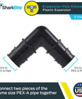 Three Quarter Inch PEX A Expansion 90 Degree Elbow Fitting Pack Of 5 Made In USA Plastic Plumbing Fittings for PEX A Tubing
