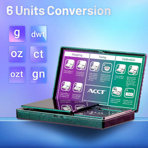 Rainbow Finish Handy Pocket Size Scale 500G By 0.01G With Tare Six Units Compact Mini Gram Scale for jewelry.