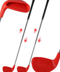 Adjustable Dual Length Golf Clubs For Backyard Practice, Telescoping 16.54 Inch To 36.65 Inch Shaft, red oversized 5 Inch Club Head