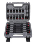 Dope 24 Piece Impact Socket Set With Star Bits T10 To T60 For Heavy Duty Car Repairs And Machine Work Plus Crv Steel Deep Sockets In Blow Mold Case, open case