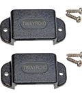 Pack of 2 Secure Mounts made of black material with screws for Dashboard Mount For Handheld Radios With Belt Clip No Fuss Install Car Boat Walkie Talkie Holder Pack Of 2 Secure Mount For Motorola Talkabout Midland BaoFeng Retevis Yaesu And Other Two Way Radios