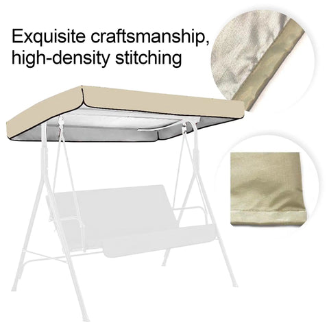 Cozy Up Your Outdoor Swing With This 84 By 48 Inch Coffee Canopy Replacement Top Universal Waterproof Patio Swing Cover For 3 Seaters Great For Garden Yard Park And Porch showing stitching detail