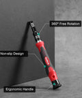 61 In 1 Precision Screwdriver Kit With 57 Bits And Flexible Shaft Extension Rod Pro Grade Repair Tools in red, ergonomic handle shown.
